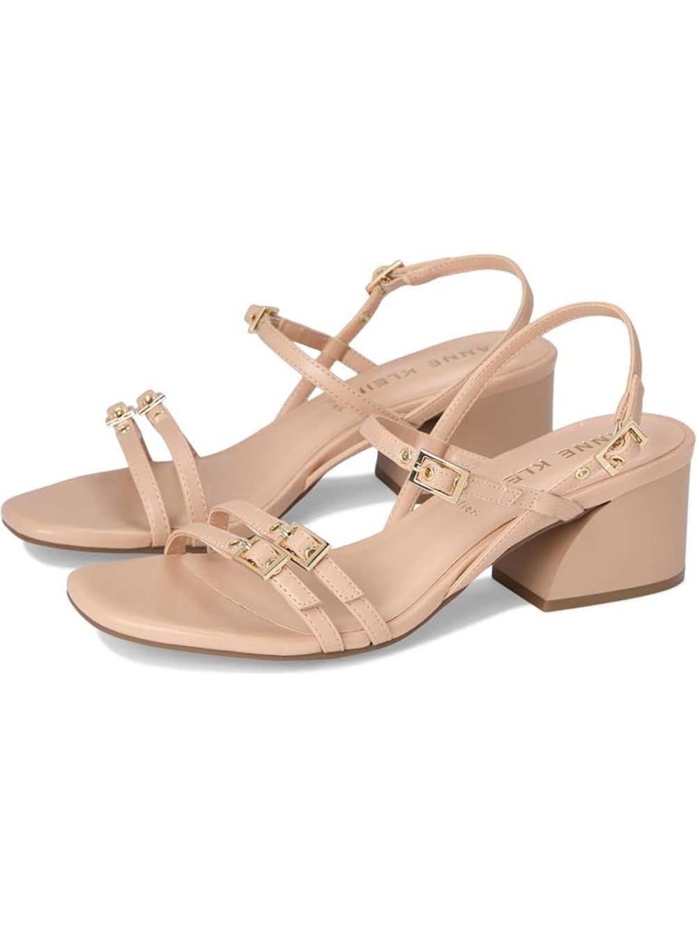 Anne Klein Beige Block Heel Sandals